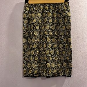 Vintage Gold brocade and Black velvet skirt